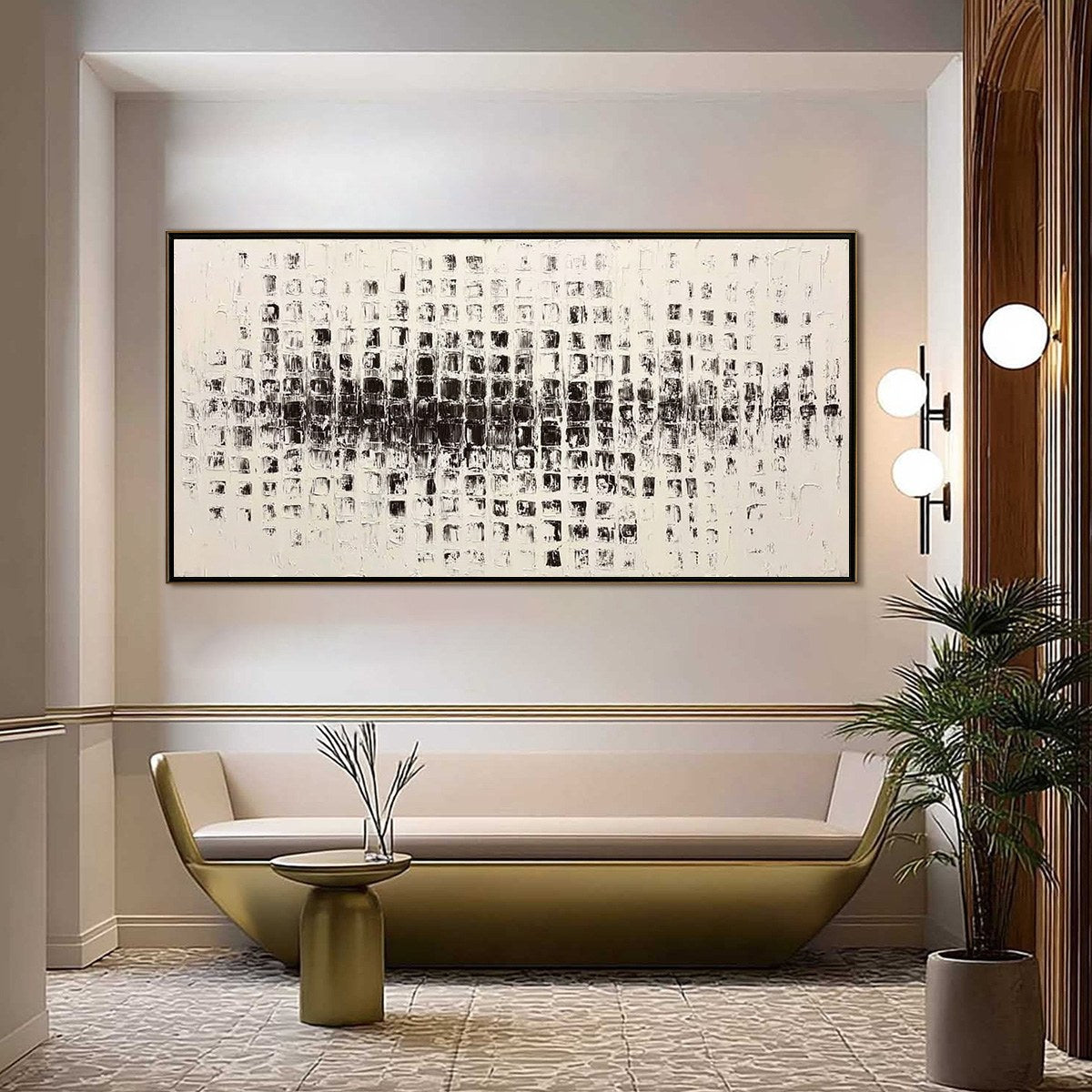 Static Rhythm – Wabi-Sabi Abstract Oil Painting, view 4