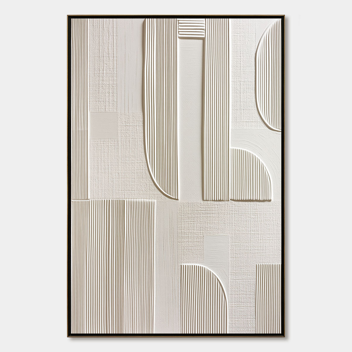 Static Rhythm – Wabi-Sabi Geometric Oil Painting, view 1