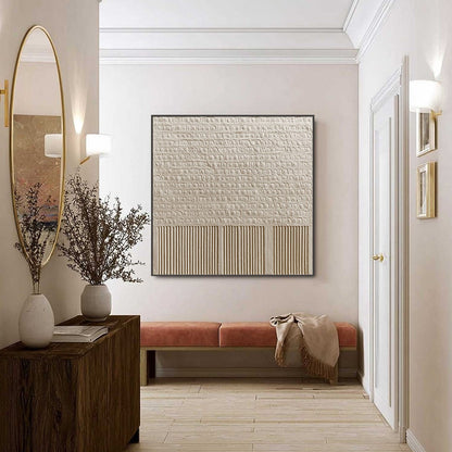 Wabi-Sabi Architecture Textured Oil Painting – Stone Tablet