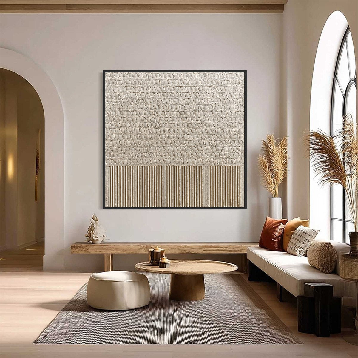 Stone Tablet – Wabi-Sabi Architecture Oil Painting, view 2