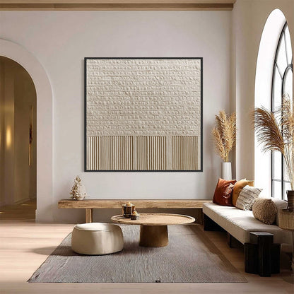 Stone Tablet – Wabi-Sabi Architecture Oil Painting, view 2