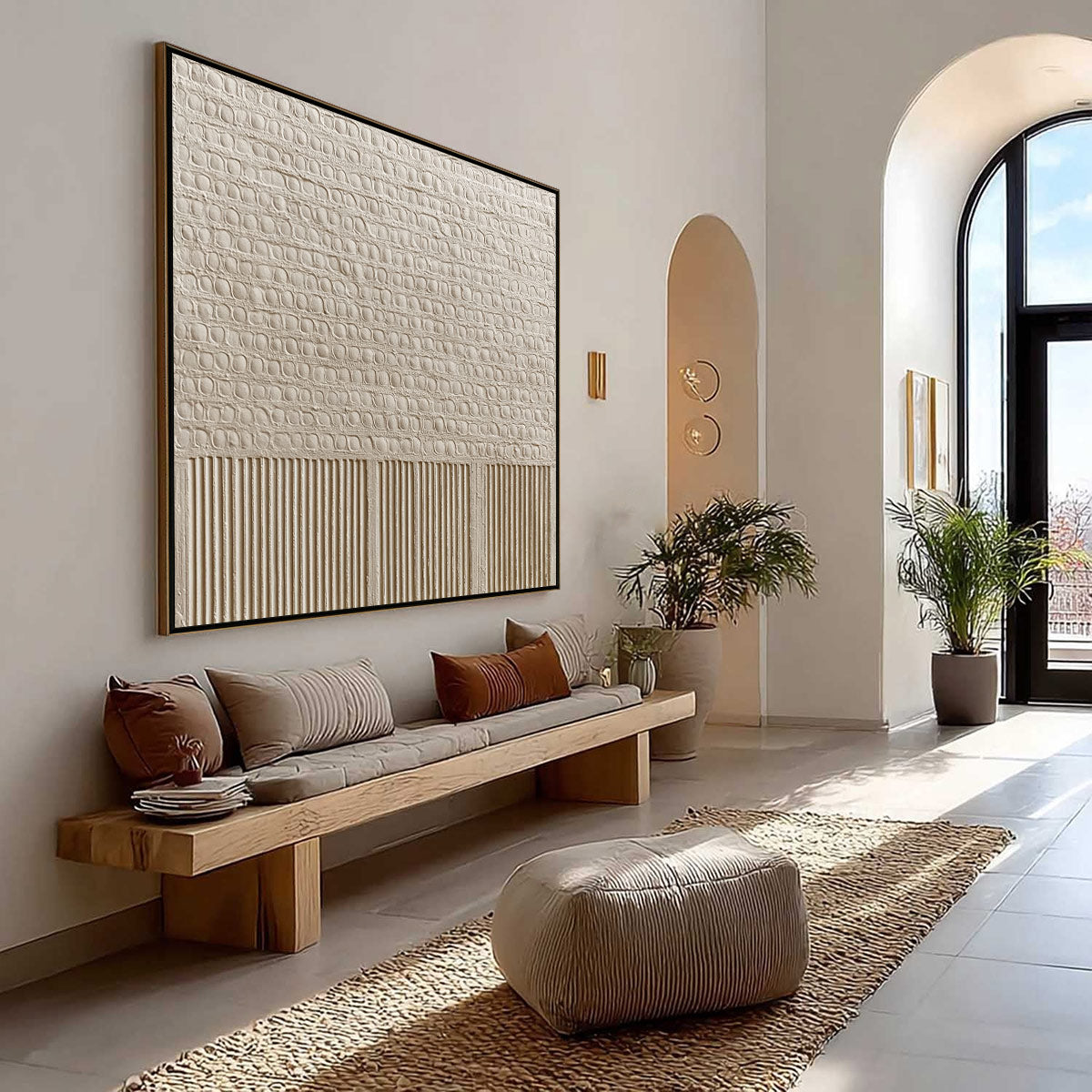 Wabi-Sabi Architecture Textured Oil Painting – Stone Tablet