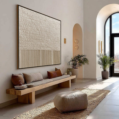 Wabi-Sabi Architecture Textured Oil Painting – Stone Tablet