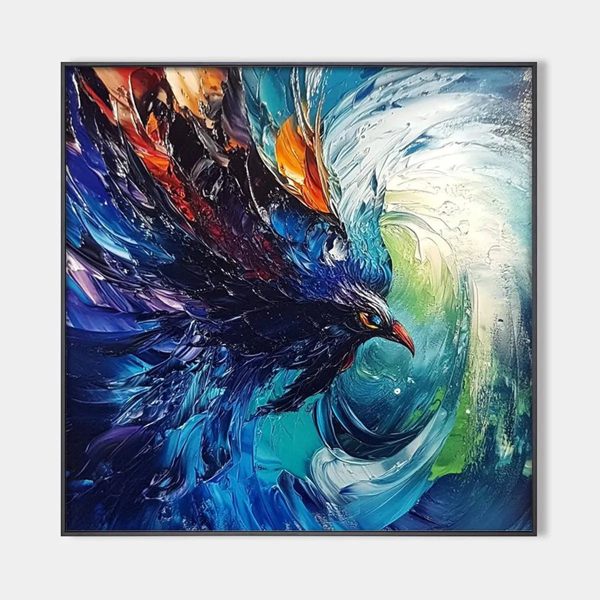 Storm Razor – Bird Impasto Oil Painting, view 1