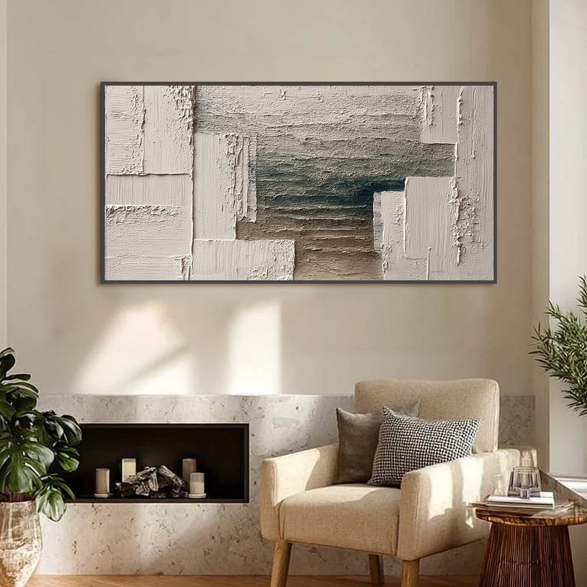 Strata – Wabi-Sabi Anchor Impasto Oil Painting, view 2