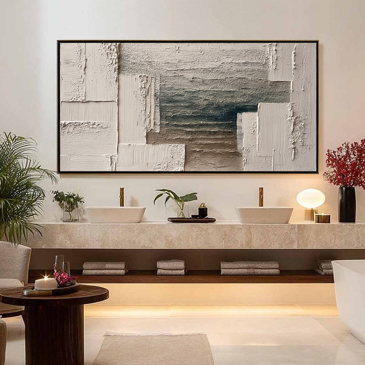 Strata – Wabi-Sabi Anchor Impasto Oil Painting, view 4
