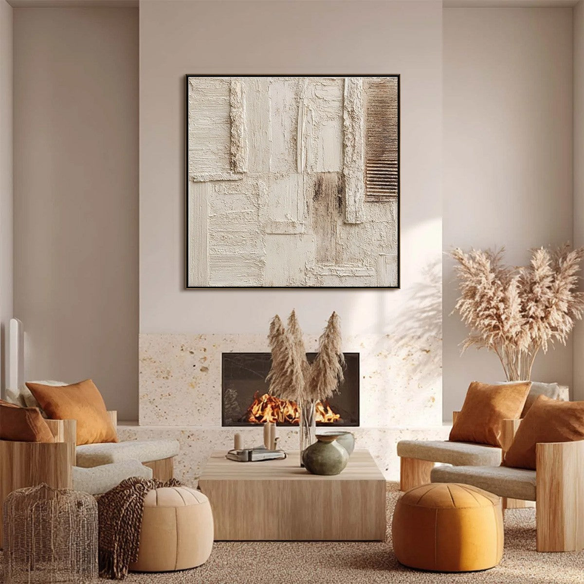 Strata – Wabi-Sabi Landscape Acrylic Painting, view 4