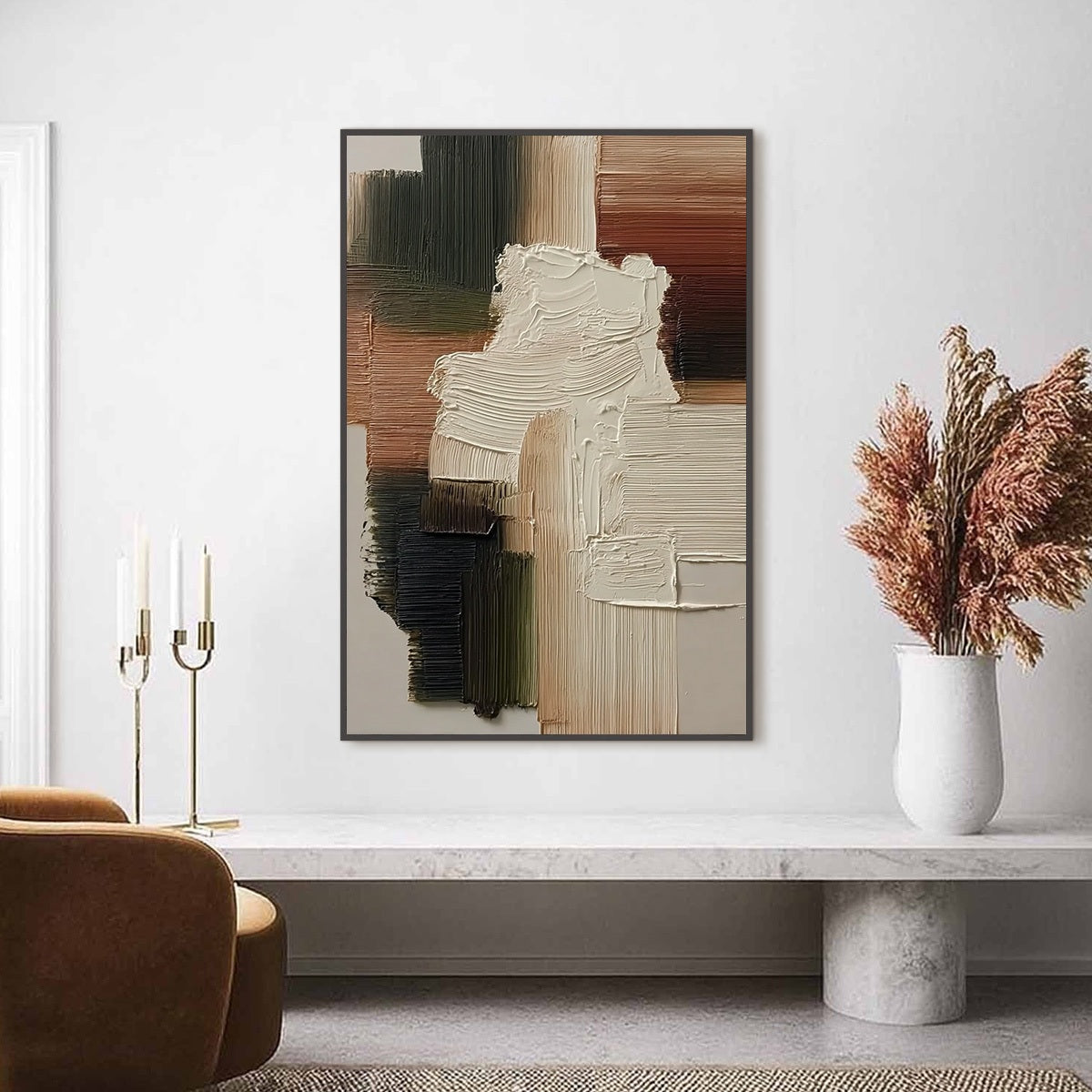 Strata – Wabi-Sabi Forest Oil Painting, view 2