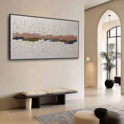 Blue and Olive Wabi-Sabi Rose Textured Oil Painting – Strata