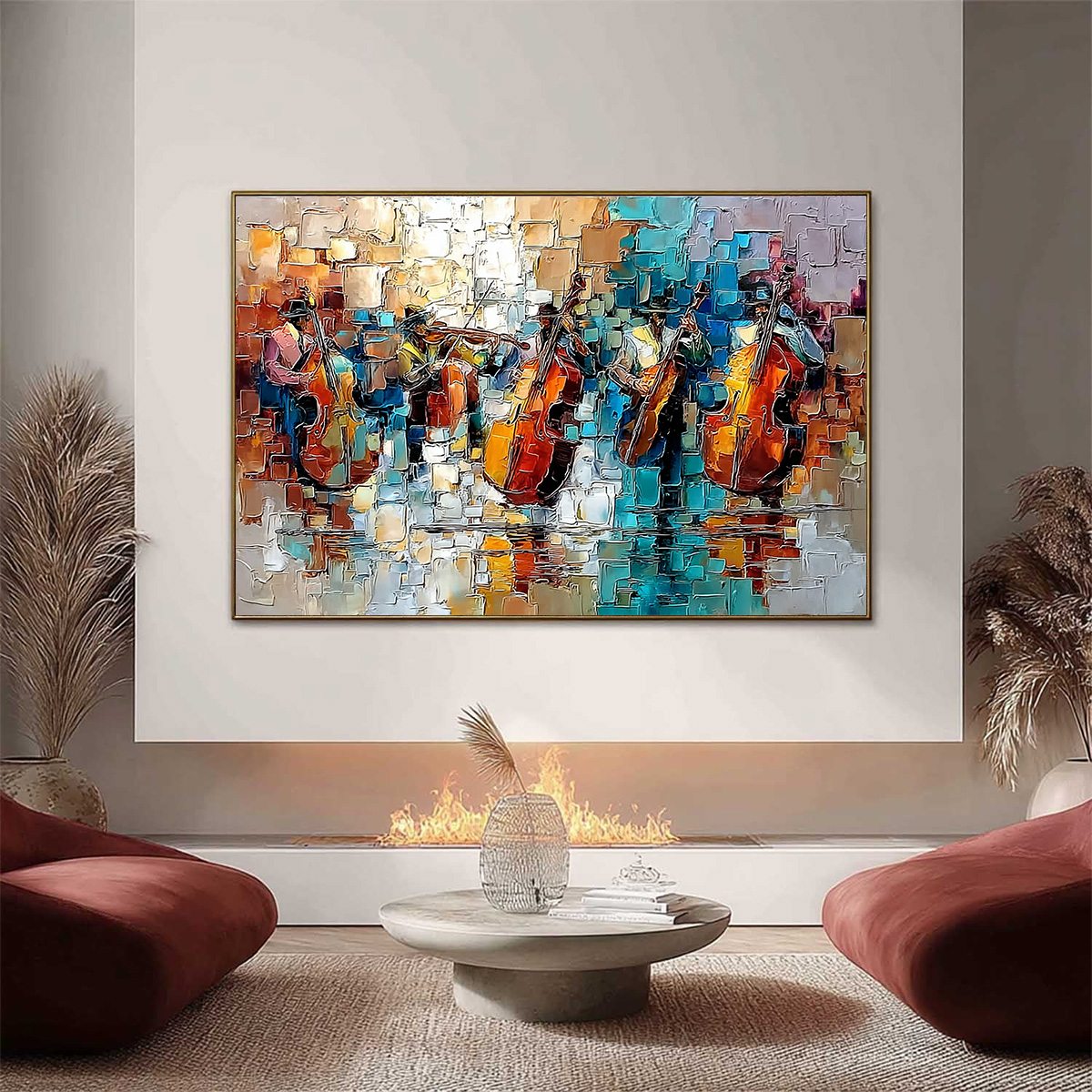Street Symphony – Figurative Impasto Oil Painting, view 2