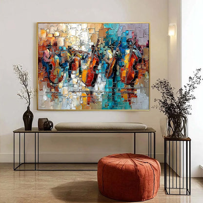 Street Symphony – Figurative Impasto Oil Painting, view 4