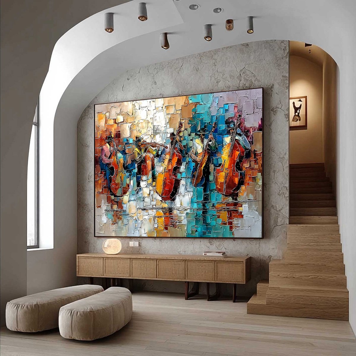 Figurative Impasto Oil Painting – Street Symphony