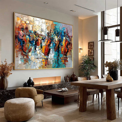 Figurative Impasto Oil Painting – Street Symphony
