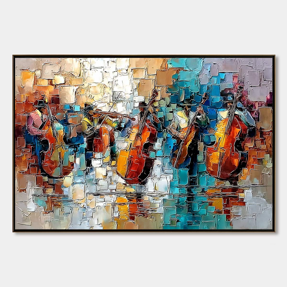 Street Symphony – Figurative Impasto Oil Painting, view 1