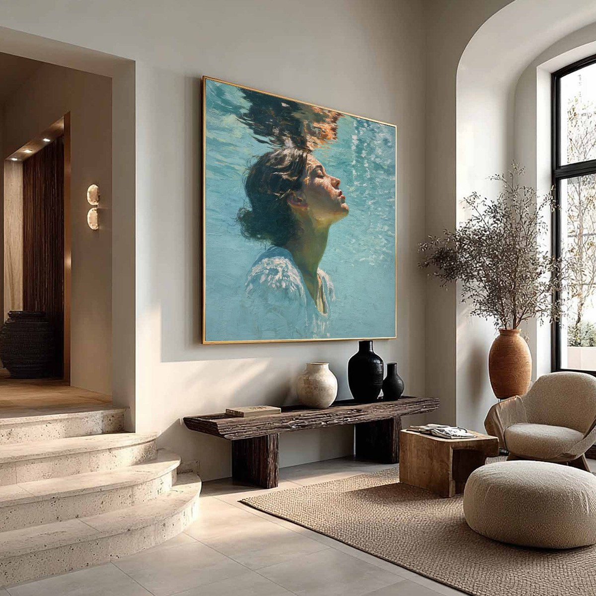 Submerged Serenity – Figurative Oil Painting, view 5