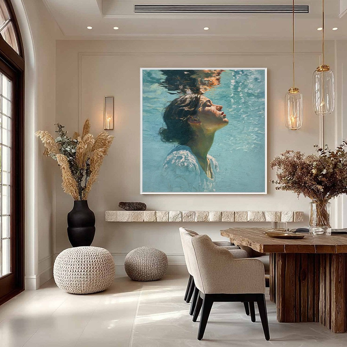 Figurative Oil Painting – Submerged Serenity
