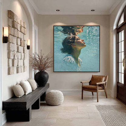Submerged Serenity – Figurative Oil Painting, view 2