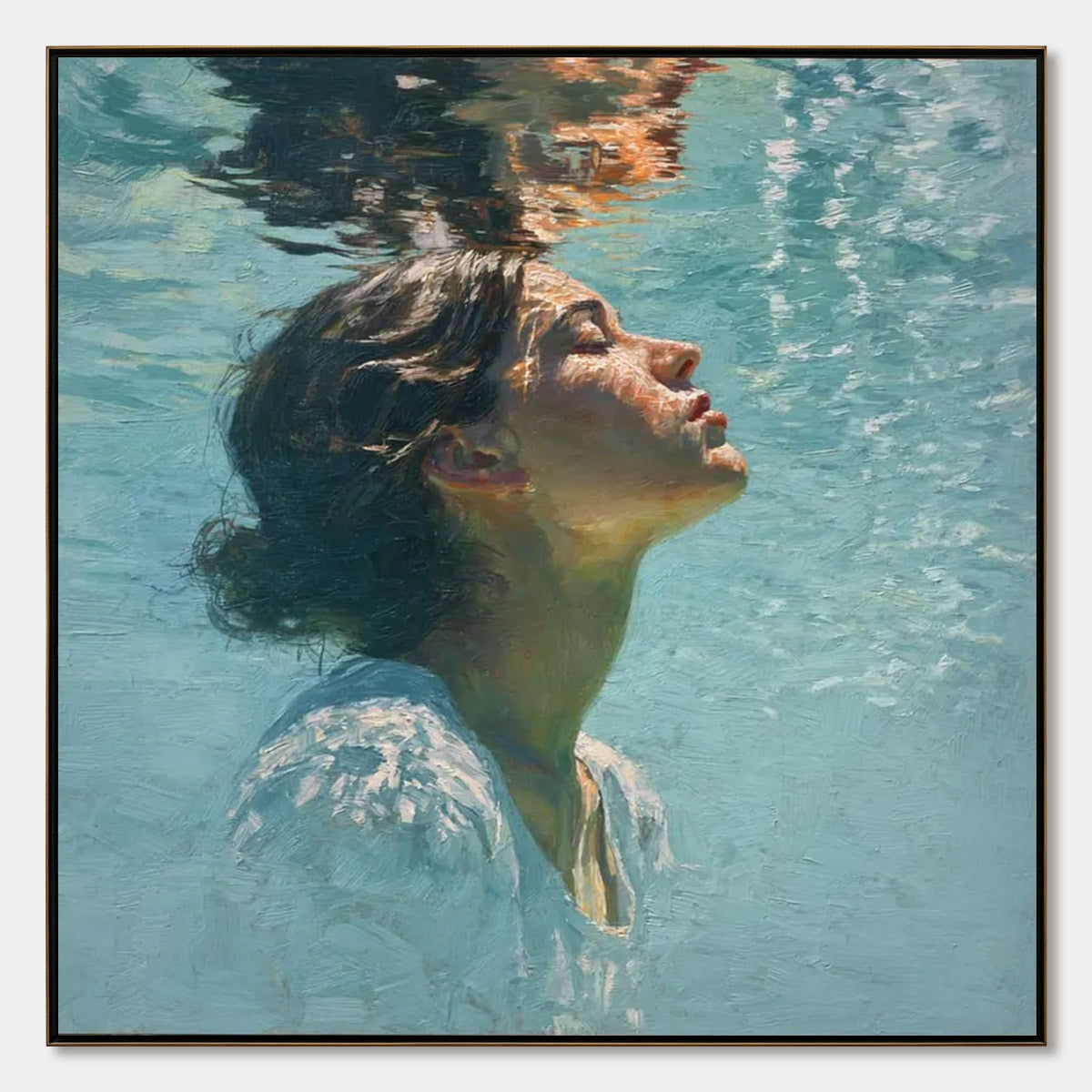 Submerged Serenity – Figurative Oil Painting, view 1