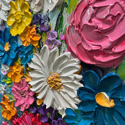 Colorful Bouquet Impasto Oil Painting – Summer Bouquet