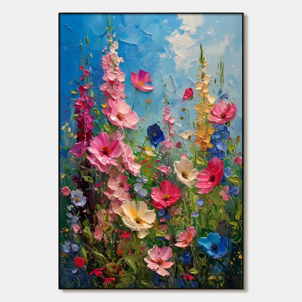 Summer Meadow Dance – Meadow Impasto Oil Painting, view 1