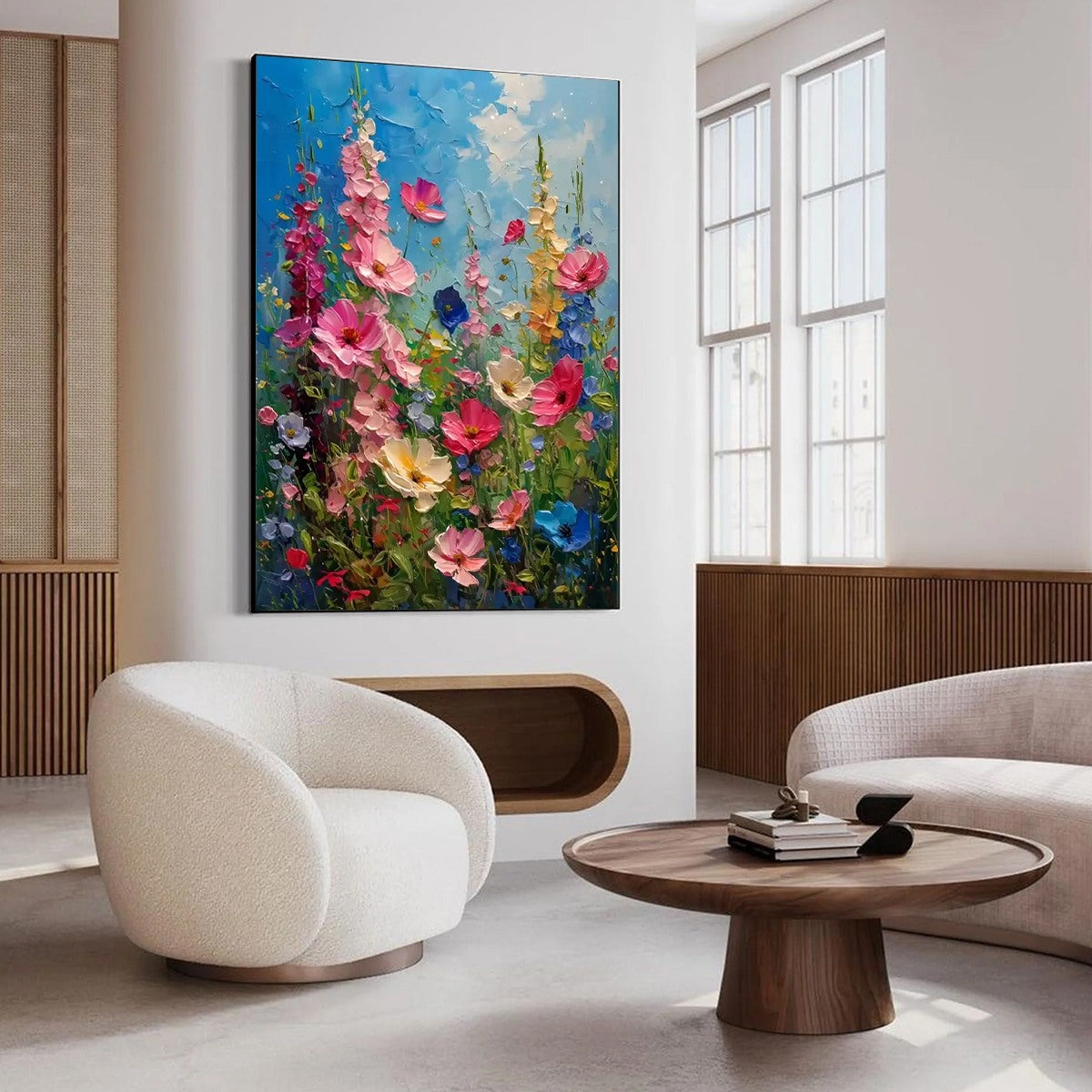 Summer Meadow Dance – Meadow Impasto Oil Painting, view 5