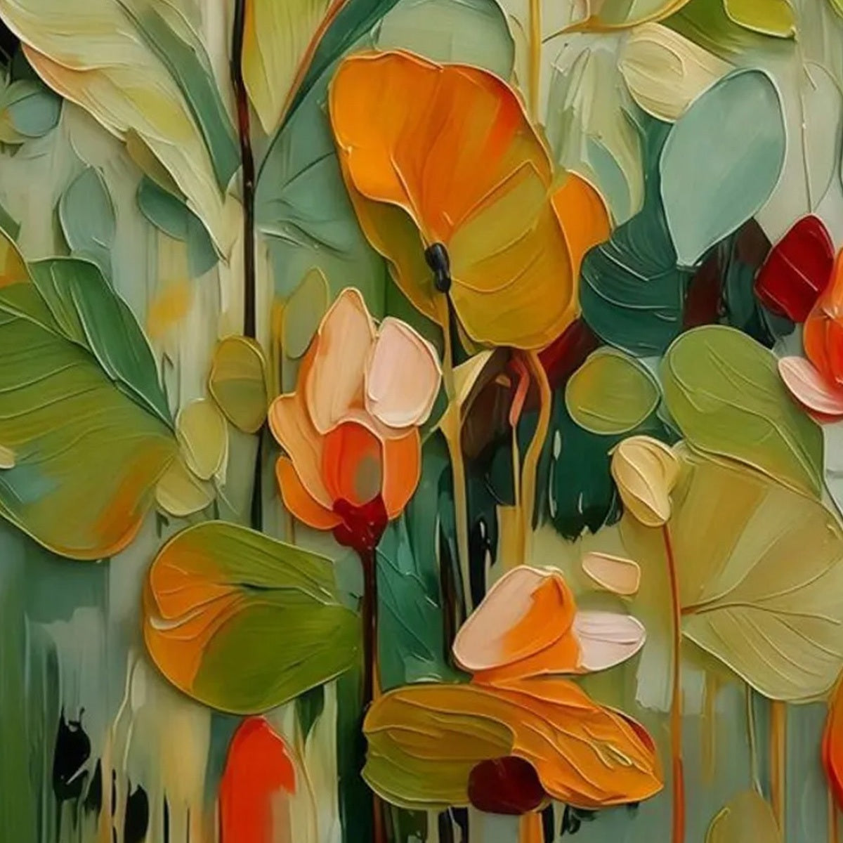 Sunset Blooms – Sunset Impasto Oil Painting, view 5