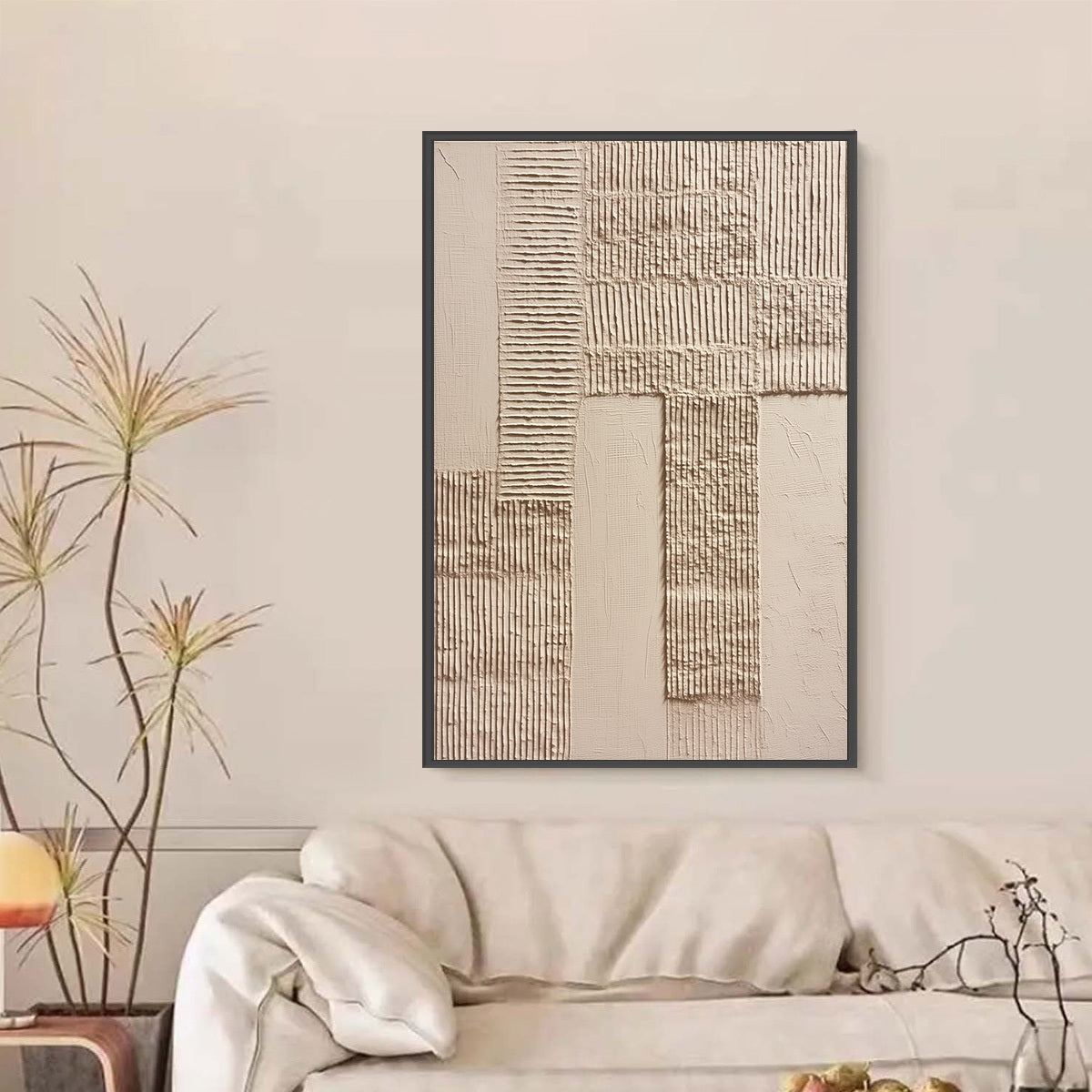 Wabi-Sabi Landscape Textured Oil Painting – Terra Alba