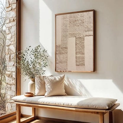 Wabi-Sabi Landscape Textured Oil Painting – Terra Alba