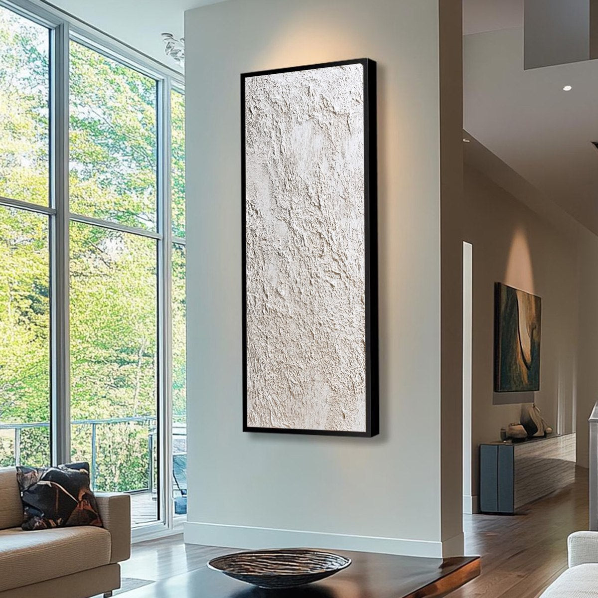 White Wabi-Sabi Abstract Impasto Oil Painting – Terra Alba