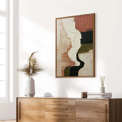 Olive and Terracotta Wabi-Sabi Landscape Impasto Oil Painting – Terra Firma