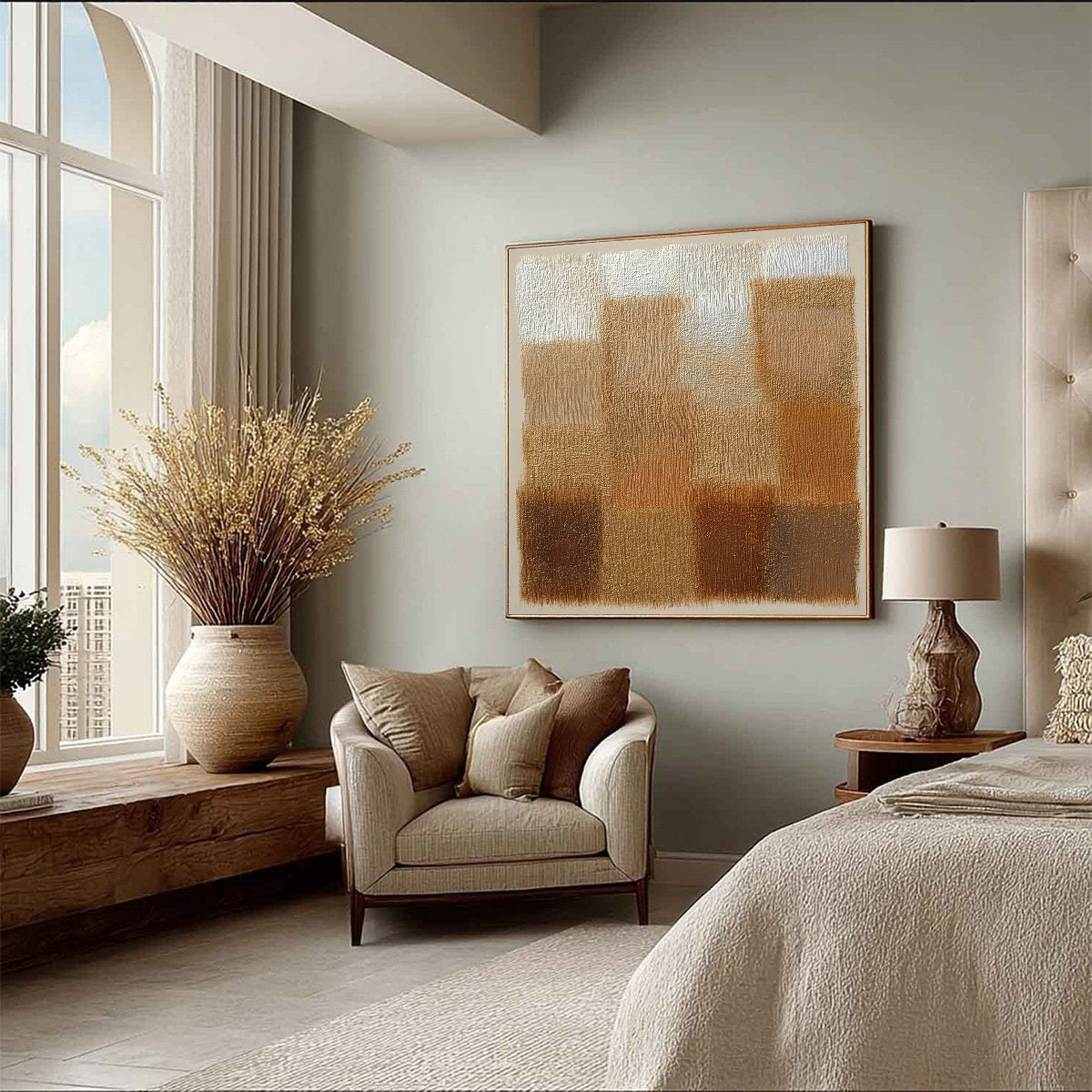 White Wabi-Sabi Landscape Textured Oil Painting – Terra Firma