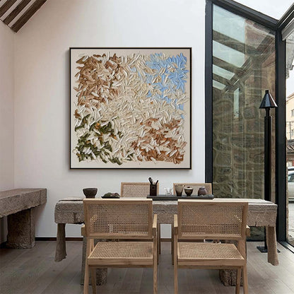 Sky Blue Wabi-Sabi Celestial Impasto Oil Painting – Terra Mosaic