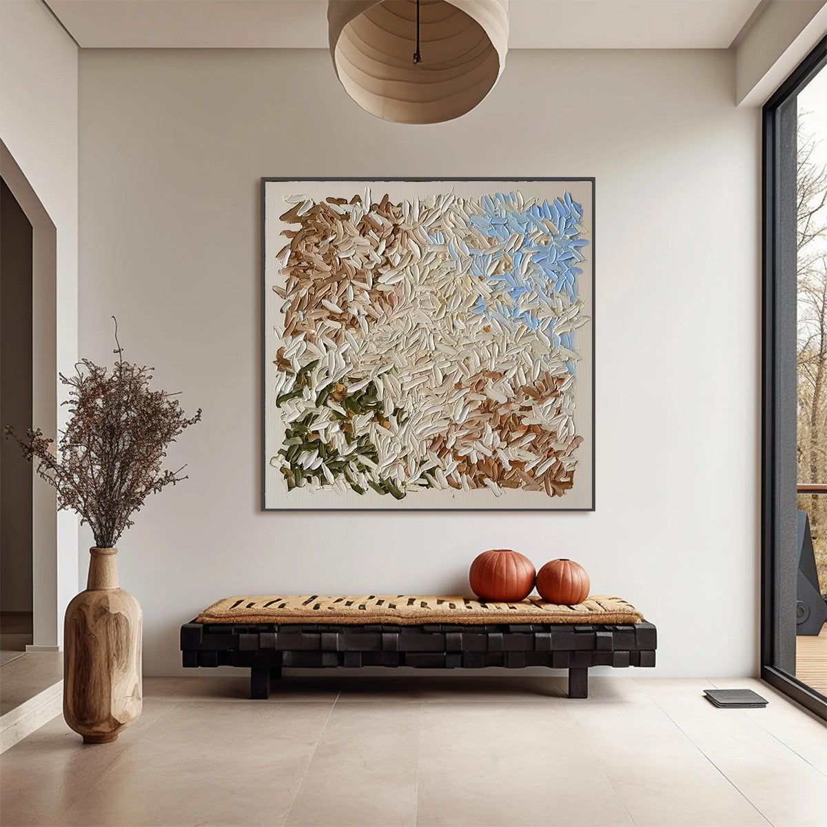 Terra Mosaic – Wabi-Sabi Celestial Impasto Oil Painting, view 2
