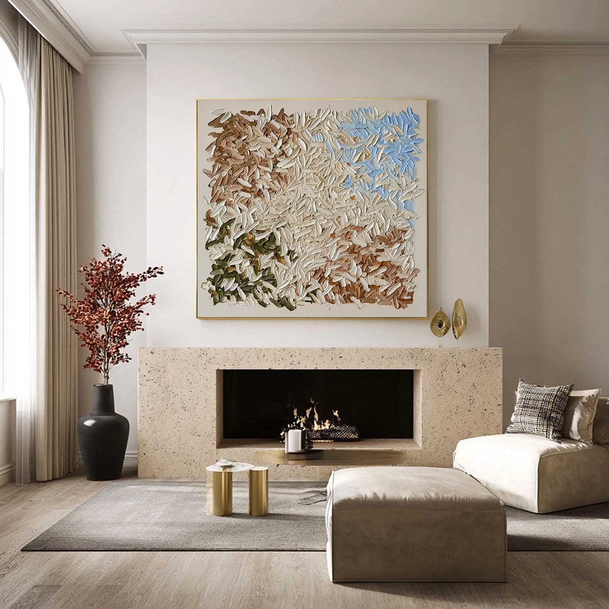 Terra Mosaic – Wabi-Sabi Celestial Impasto Oil Painting, view 5