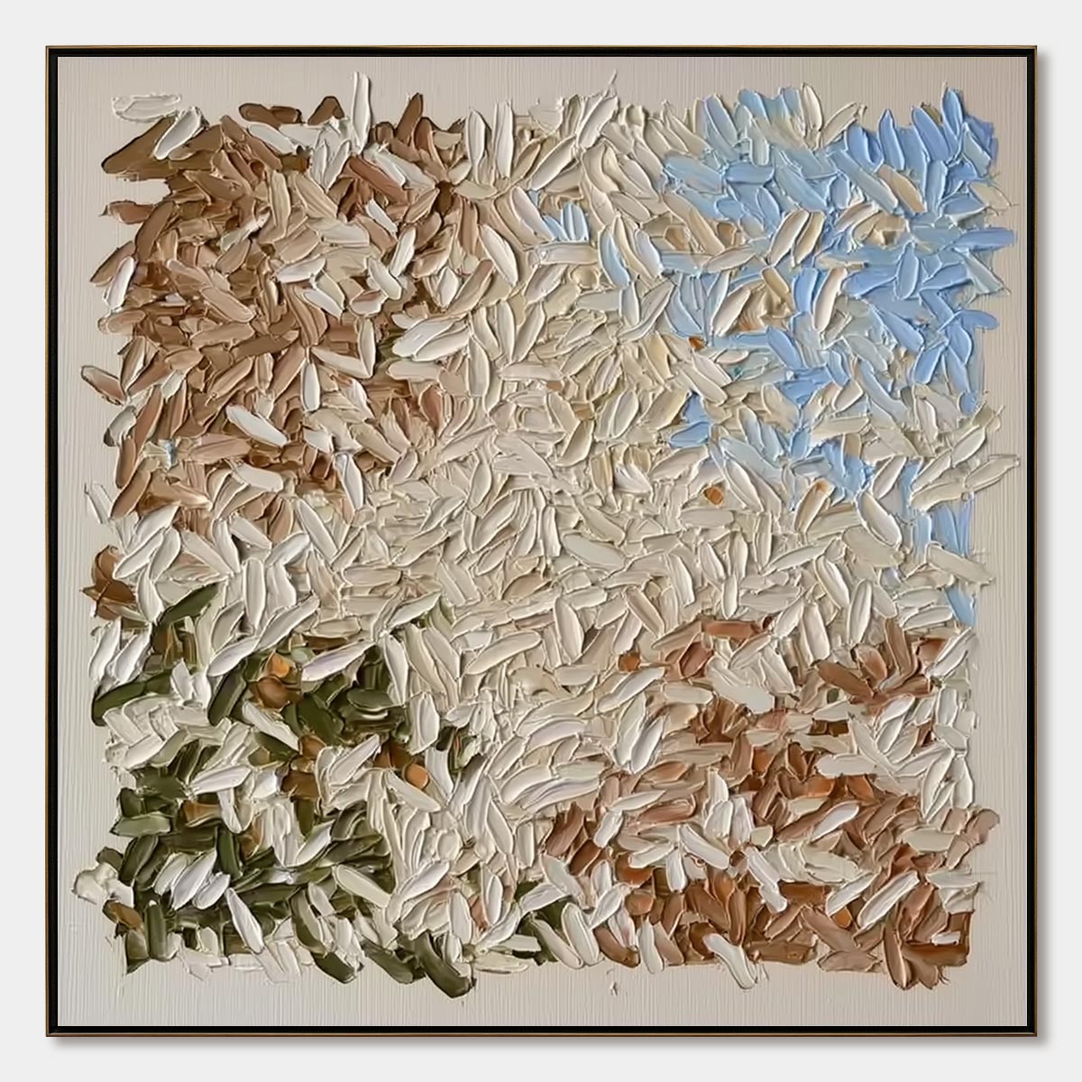 Terra Mosaic – Wabi-Sabi Celestial Impasto Oil Painting, view 1