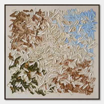 Terra Mosaic – Wabi-Sabi Celestial Impasto Oil Painting, view 1