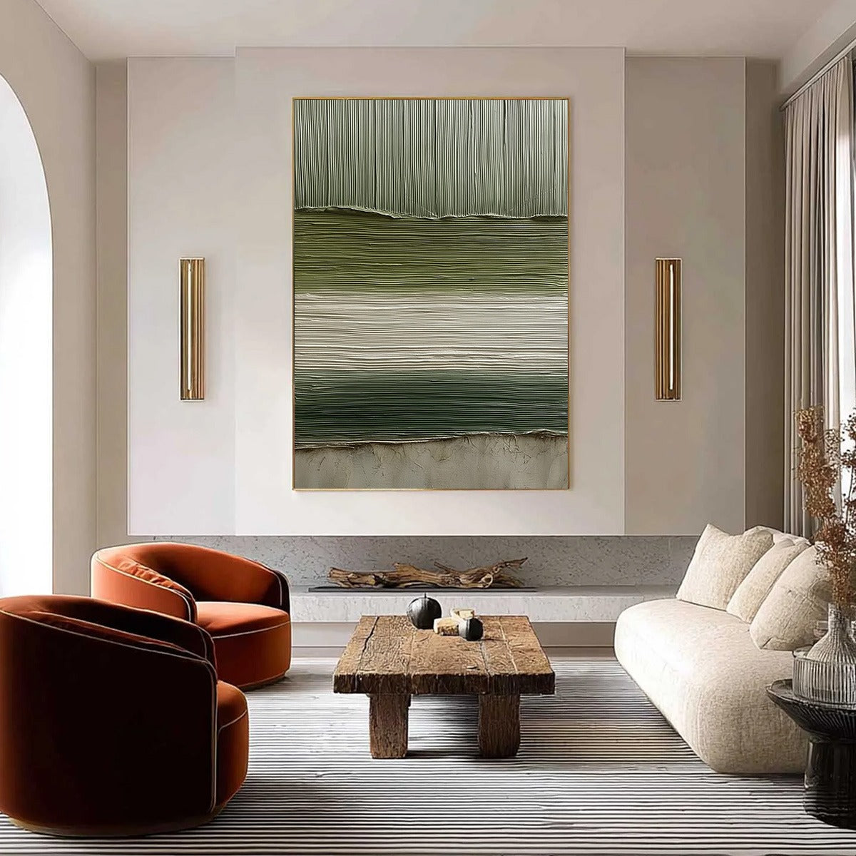 Terra Verde – Wabi-Sabi Forest Acrylic Painting, view 2