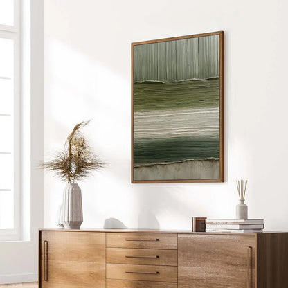 Green Wabi-Sabi Forest Textured Acrylic Painting – Terra Verde
