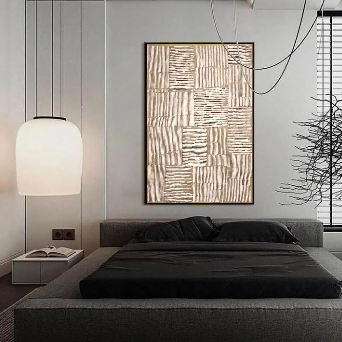 Terra Weave – Wabi-Sabi Abstract Oil Painting, view 4