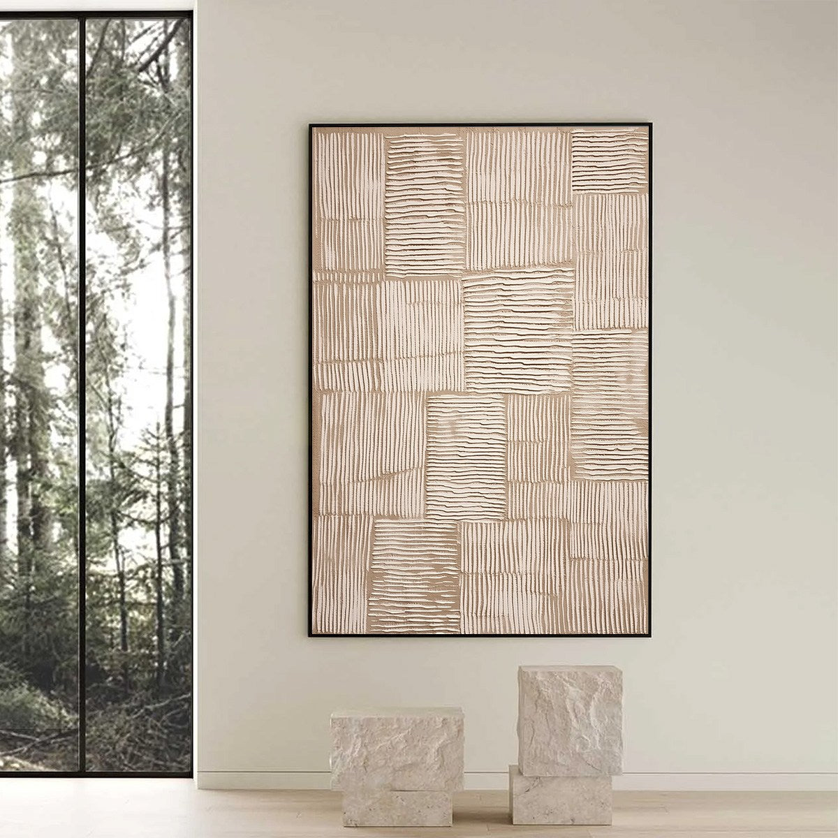 Wabi-Sabi Abstract Textured Oil Painting – Terra Weave