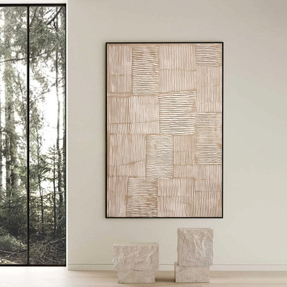 Wabi-Sabi Abstract Textured Oil Painting – Terra Weave