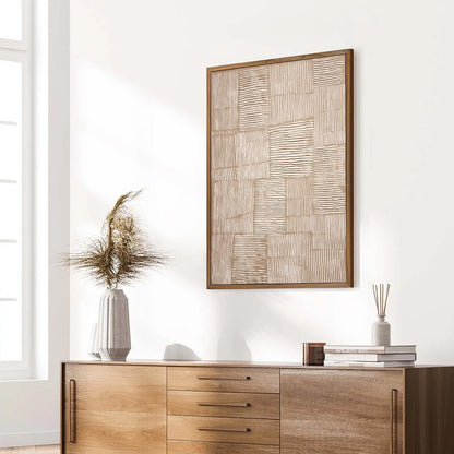 Wabi-Sabi Abstract Textured Oil Painting – Terra Weave
