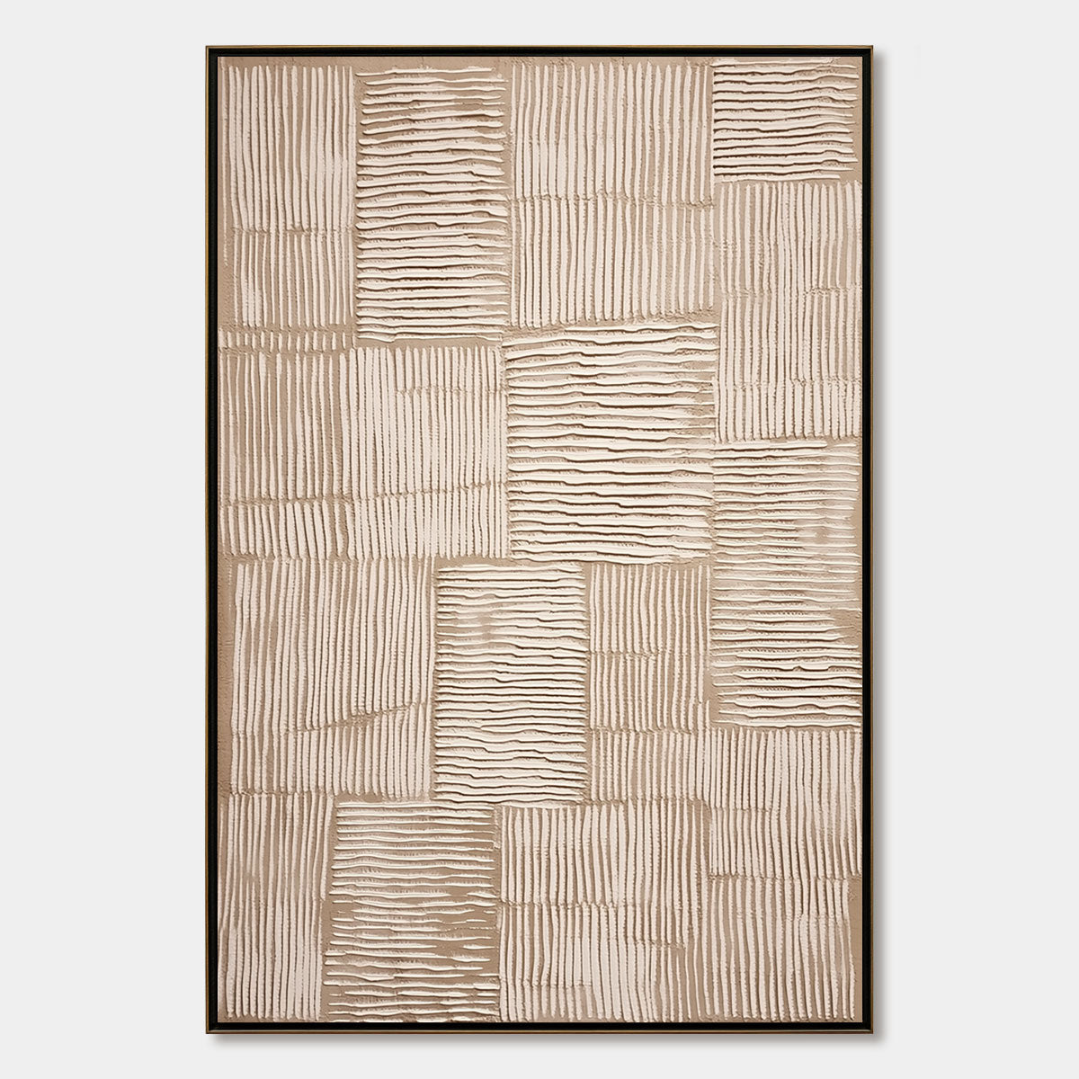 Terra Weave – Wabi-Sabi Abstract Oil Painting, view 1