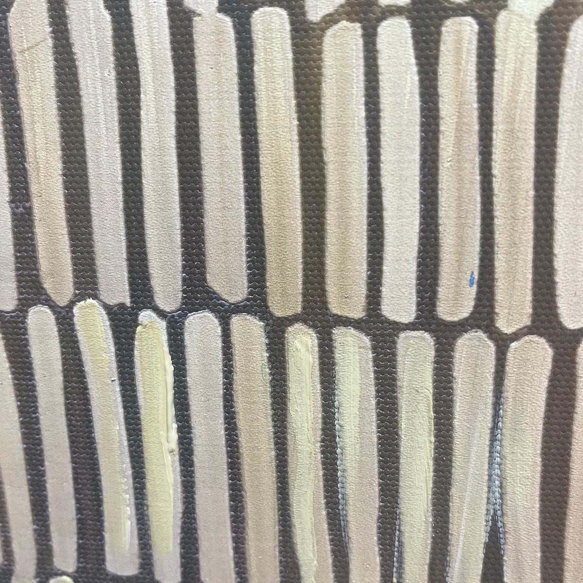 Olive Wabi-Sabi Sunset Oil Painting – Terraced Serenity