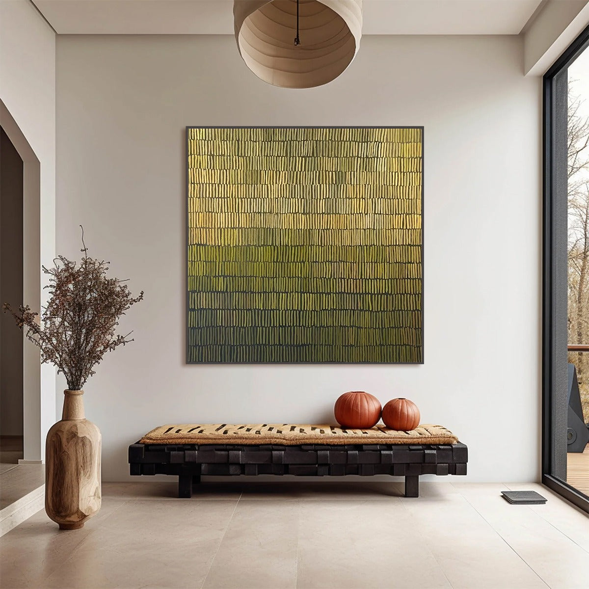 Terraced Serenity – Wabi-Sabi Sunset Oil Painting, view 2