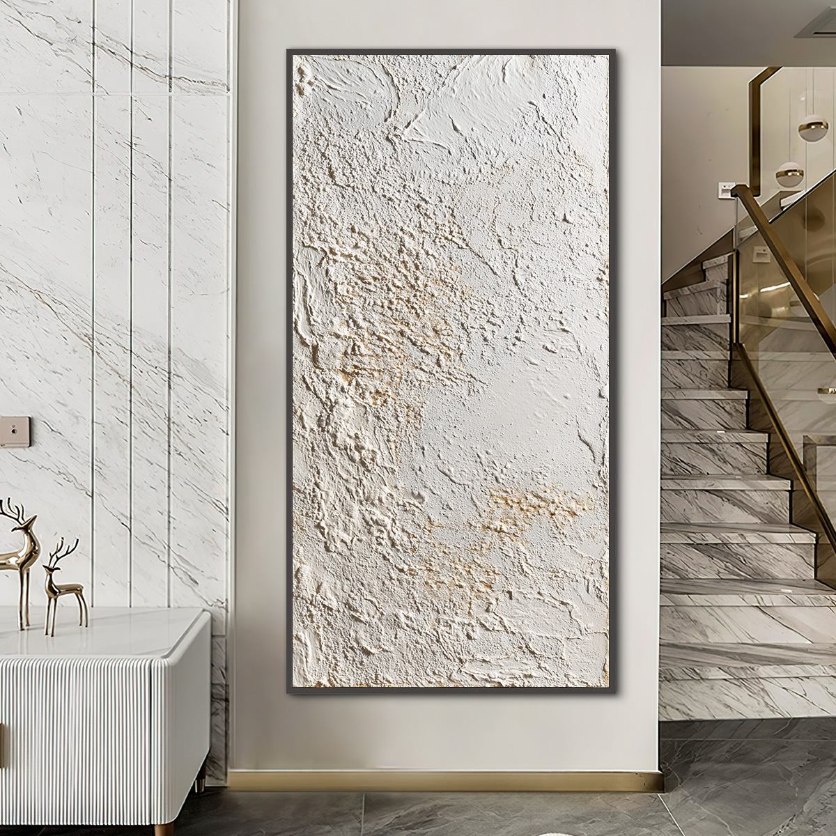 Terra Alba – Wabi-Sabi Abstract Impasto Oil Painting, view 2