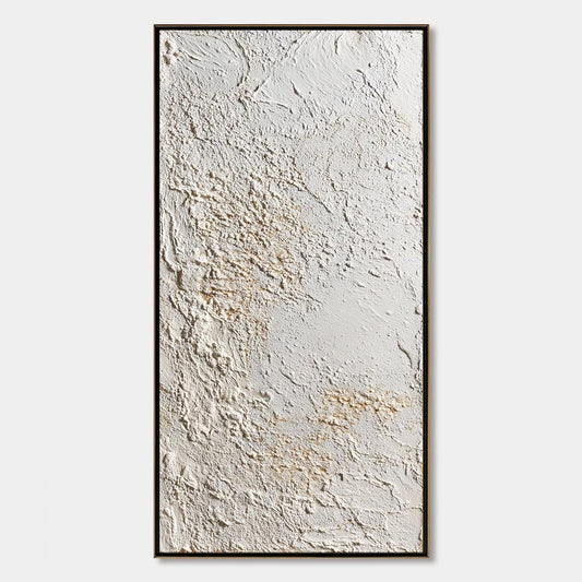 Terra Alba hand-painted white and beige textured coastal abstract painting rolled canvas option