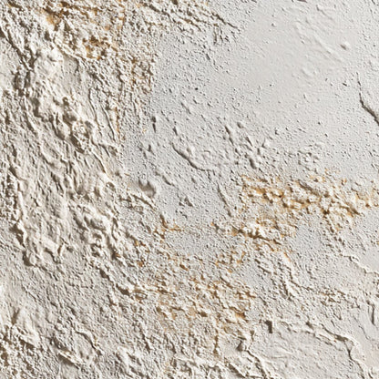 Terra Alba hand-painted white and beige textured coastal abstract painting shown with gold frame