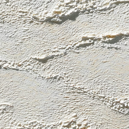Terra Blanca hand-painted white and beige textured coastal landscape painting shown with gold frame