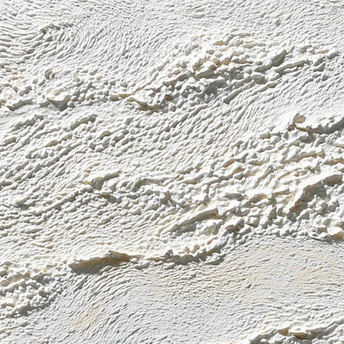 Terra Blanca hand-painted white and beige textured coastal landscape painting shown with white frame